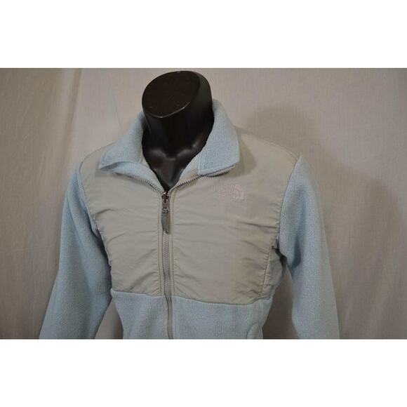 20855 Girls North Face Blue Full Zip Camp Sweater Fleece Jacket Size Large - Picture 1 of 9